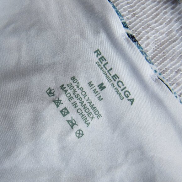 Relleciga String Bikini 2 pc Swimsuit Womens size Medium Floral,Turquoise - Picture 4 of 6